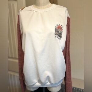 Upcycled sweatshirt with sweater sleeve